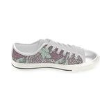 Spider web cobweb design color pattern Women's Low Top Canvas Shoes White