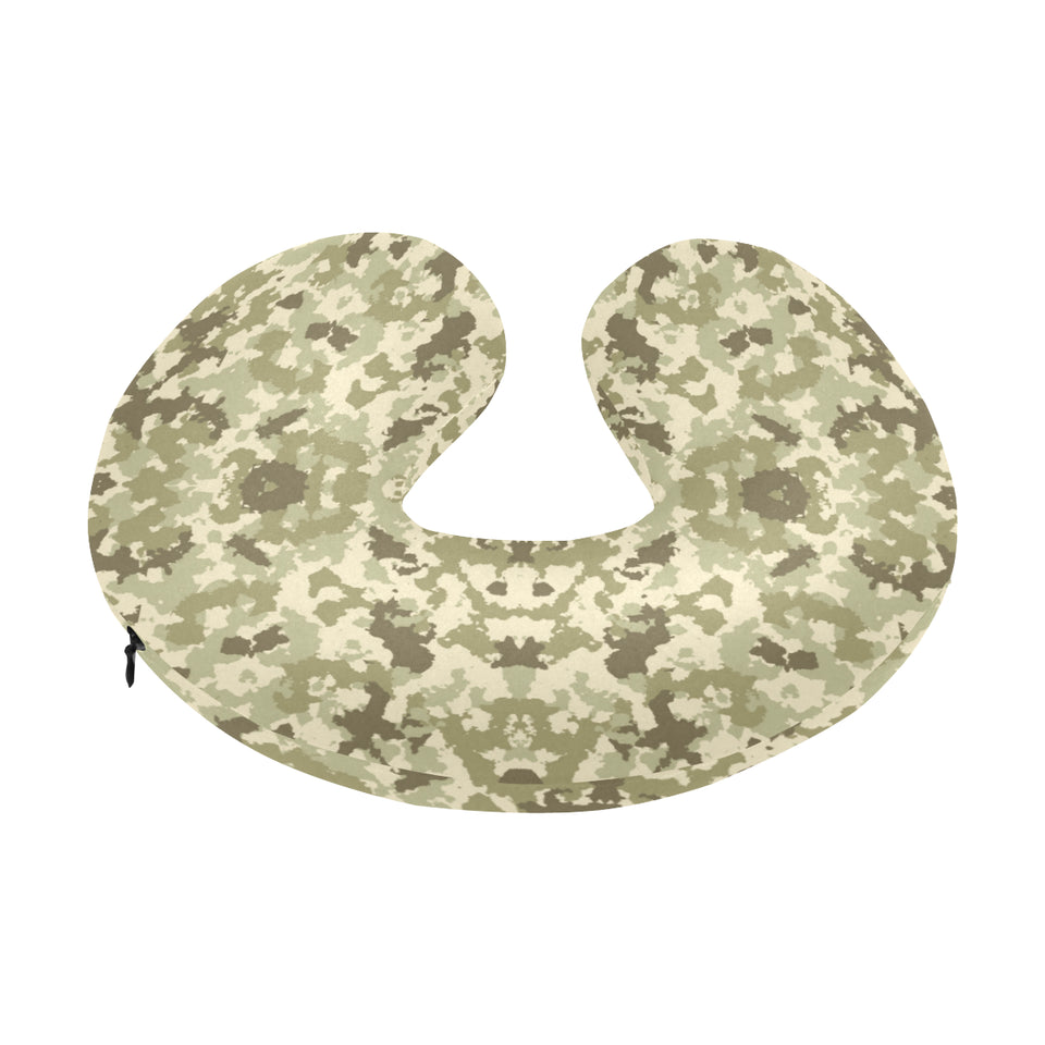 Light Green camouflage pattern U-Shaped Travel Neck Pillow