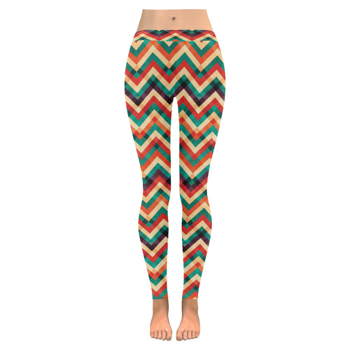 zigzag chevron colorful pattern Women's Legging Fulfilled In US