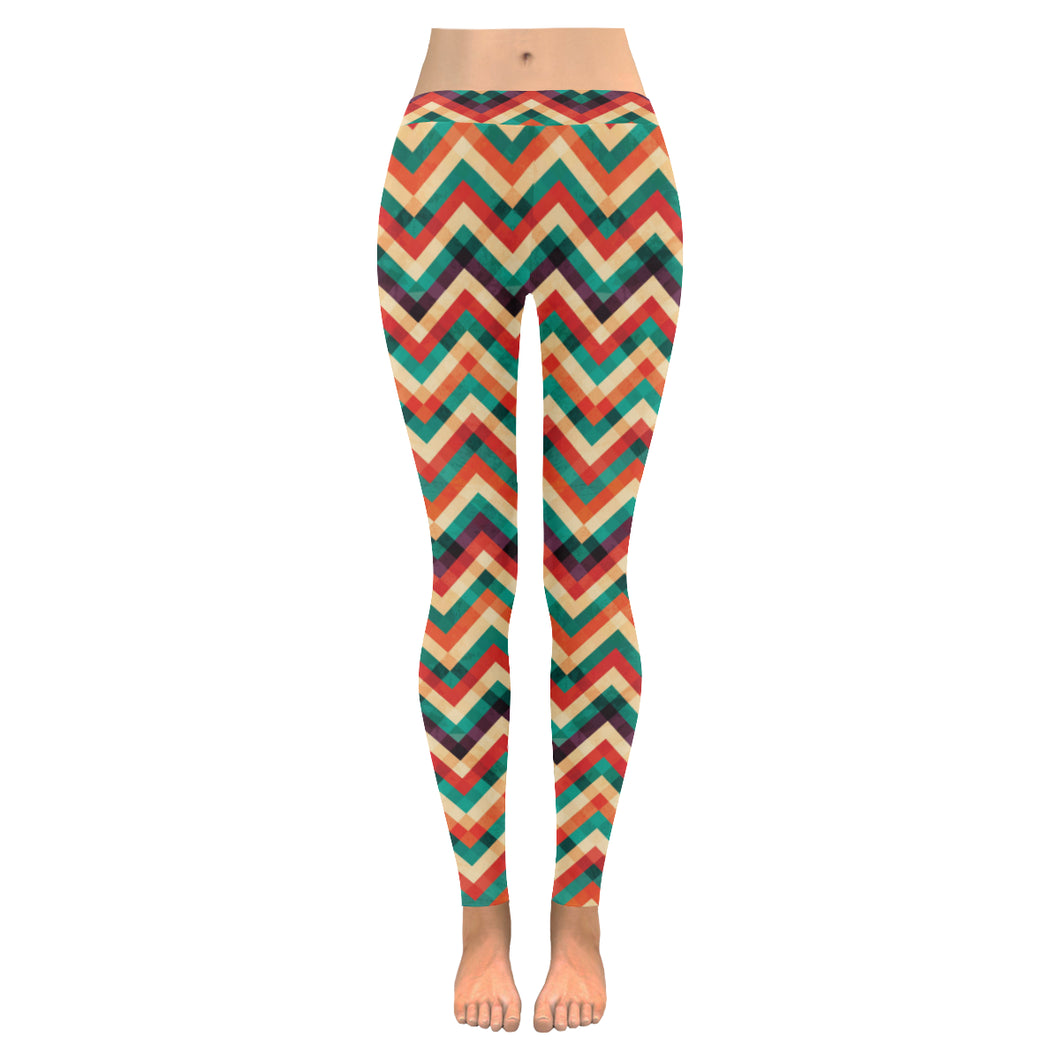 zigzag chevron colorful pattern Women's Legging Fulfilled In US