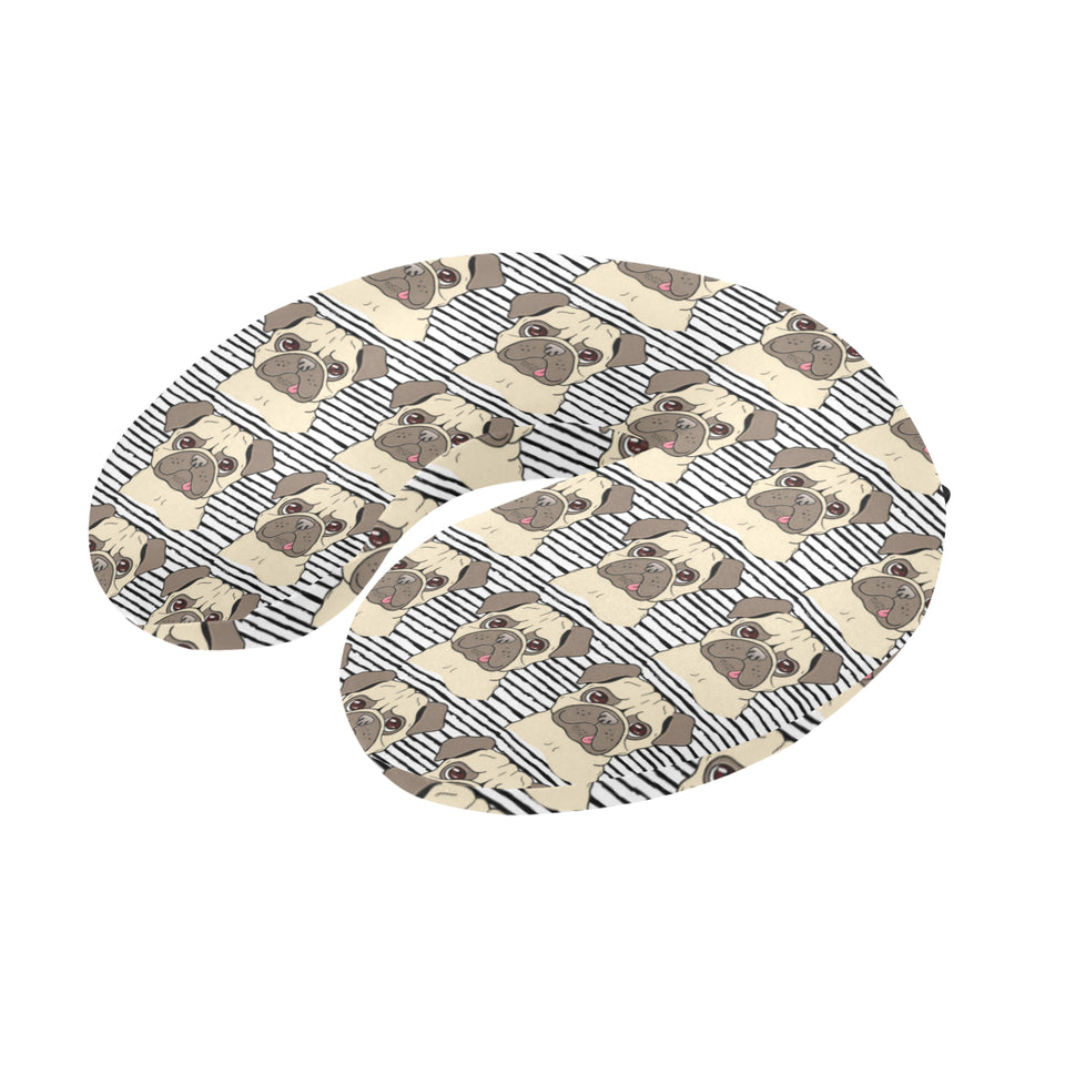 Happy pug pattern U-Shaped Travel Neck Pillow