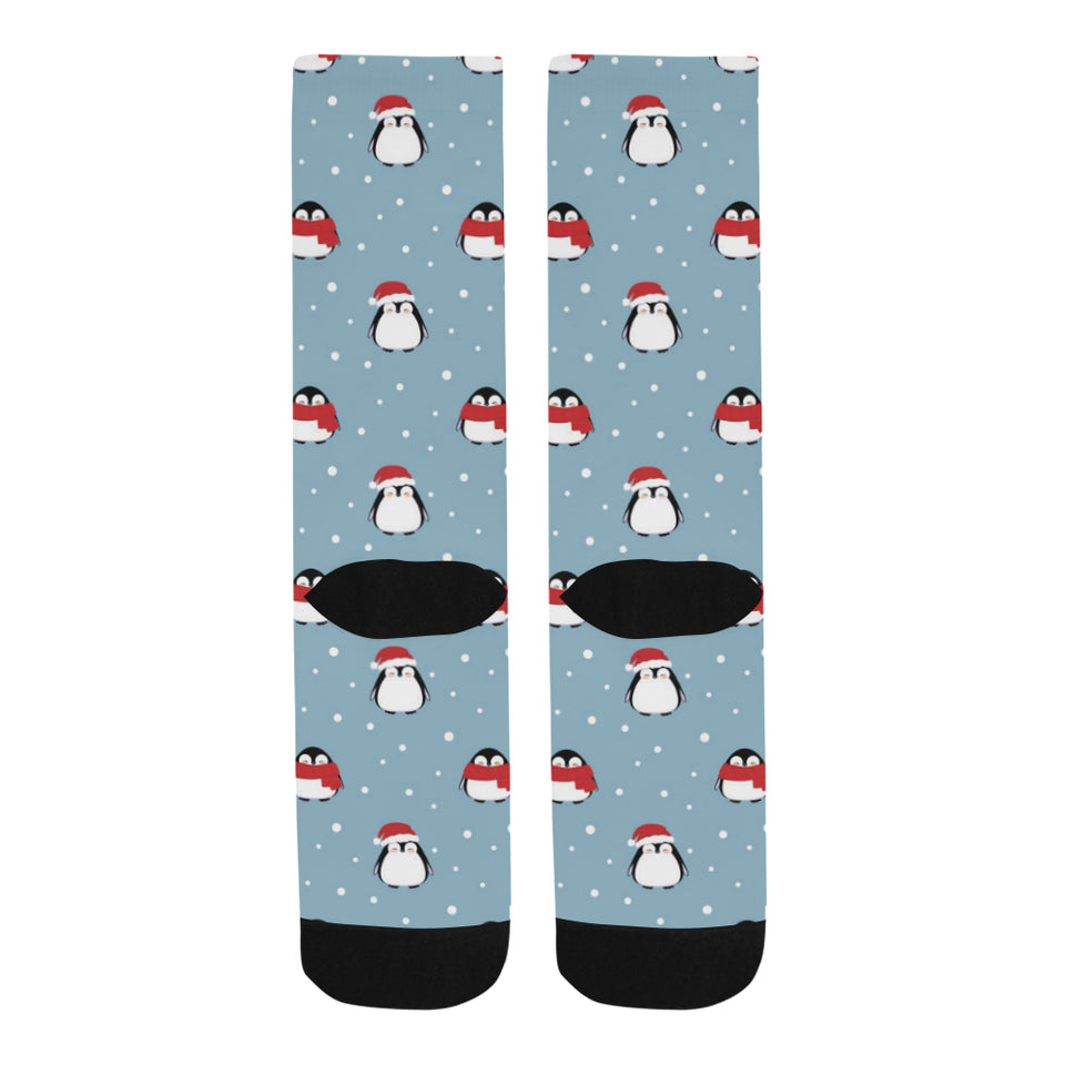 Cute penguin christmas snow pattern Crew Socks