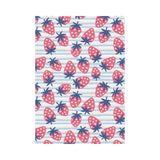 Strawberry pattern blue lines background House Flag Garden Flag