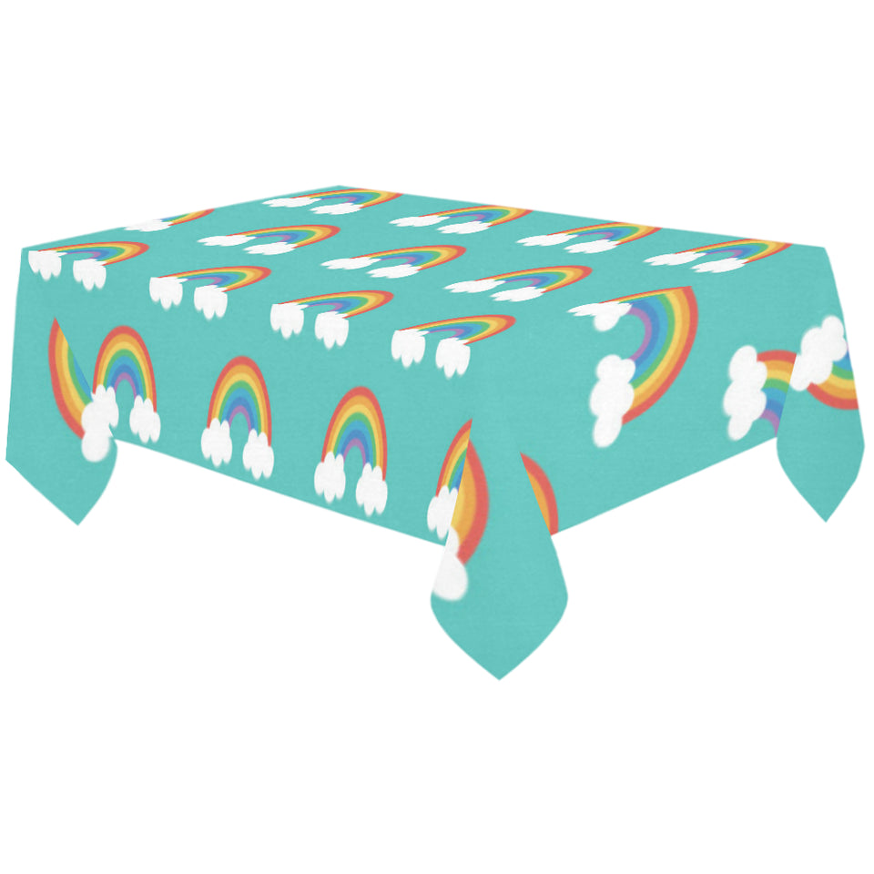 Rainbow pattern green background Tablecloth