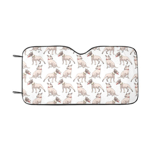 Bull Terrier Pattern Print Design 04 Car Sun Shade