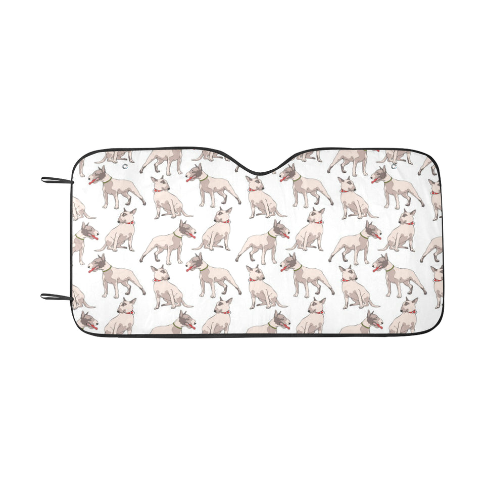 Bull Terrier Pattern Print Design 04 Car Sun Shade