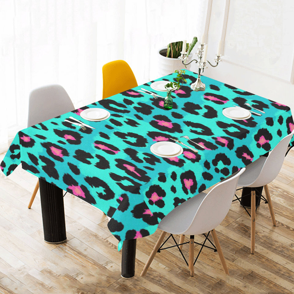 Green leopard skin print pattern Tablecloth