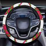 dragon fruits white background Car Steering Wheel Cover