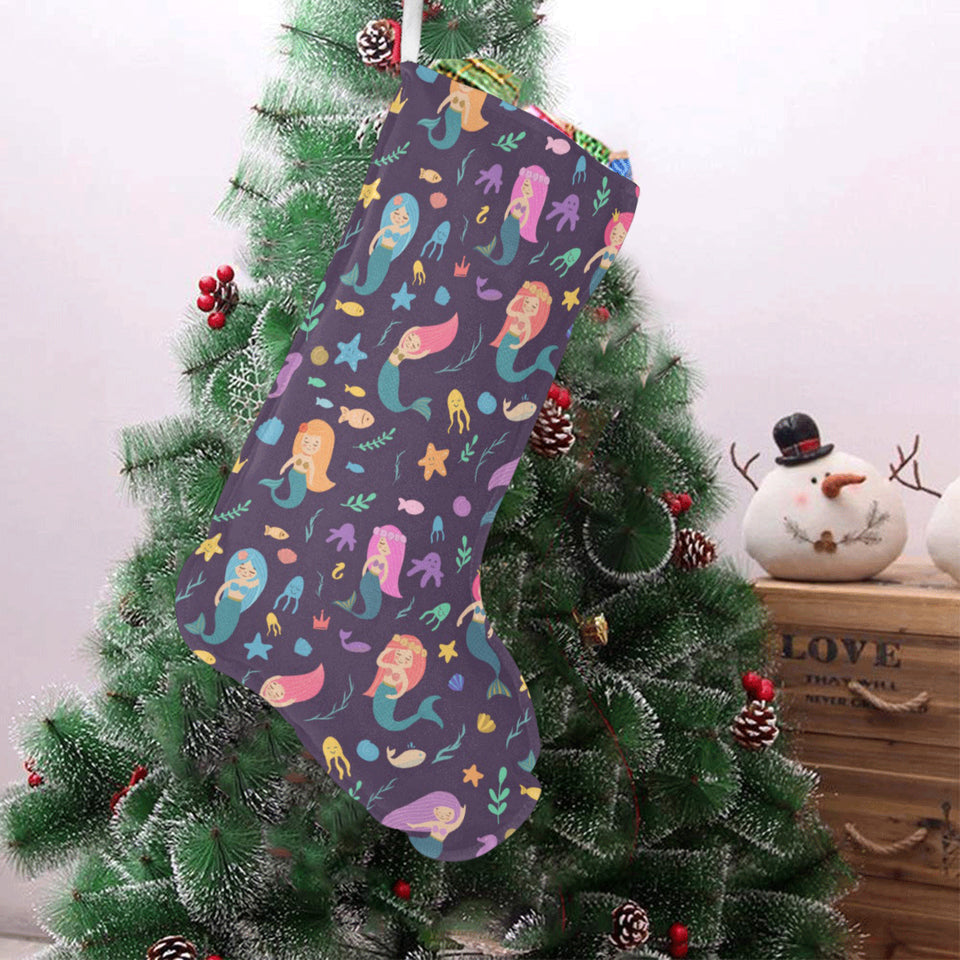 beautiful mermaid Fish jellyfish algae other marin Christmas Stocking