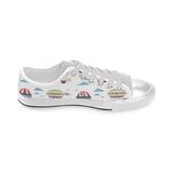 Hot air balloon pattern Men's Low Top Canvas Shoes White