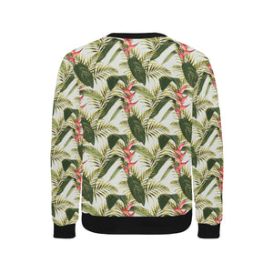 heliconia pattern Men's Crew Neck Sweatshirt