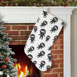 Ninja pattern plaid background Christmas Stocking