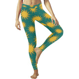 Sun green background Women's Legging Fulfilled In US