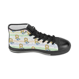 Cute hand drawn mermaid Women's High Top Canvas Shoes Black