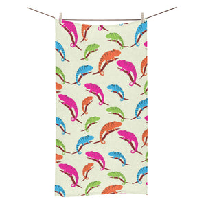 Colorful Chameleon lizard pattern Bath Towel