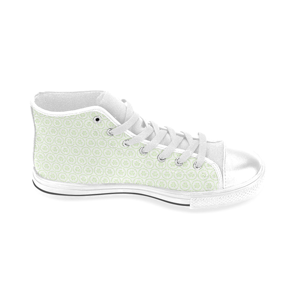 Cucumber pattern background Men's High Top Canvas Shoes White