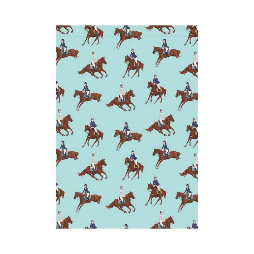 Horses running horses rider pattern House Flag Garden Flag