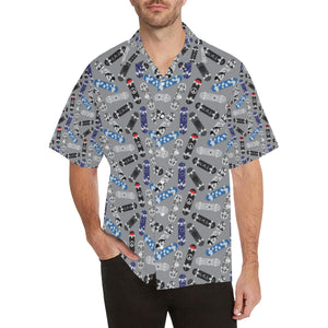 Skate Board Pattern Print Design 03 Men's All Over Print Hawaiian Shirt (Model T58)