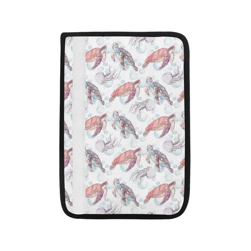 Watercolor sea turtle jellyfish pattern Car Seat Belt Cover