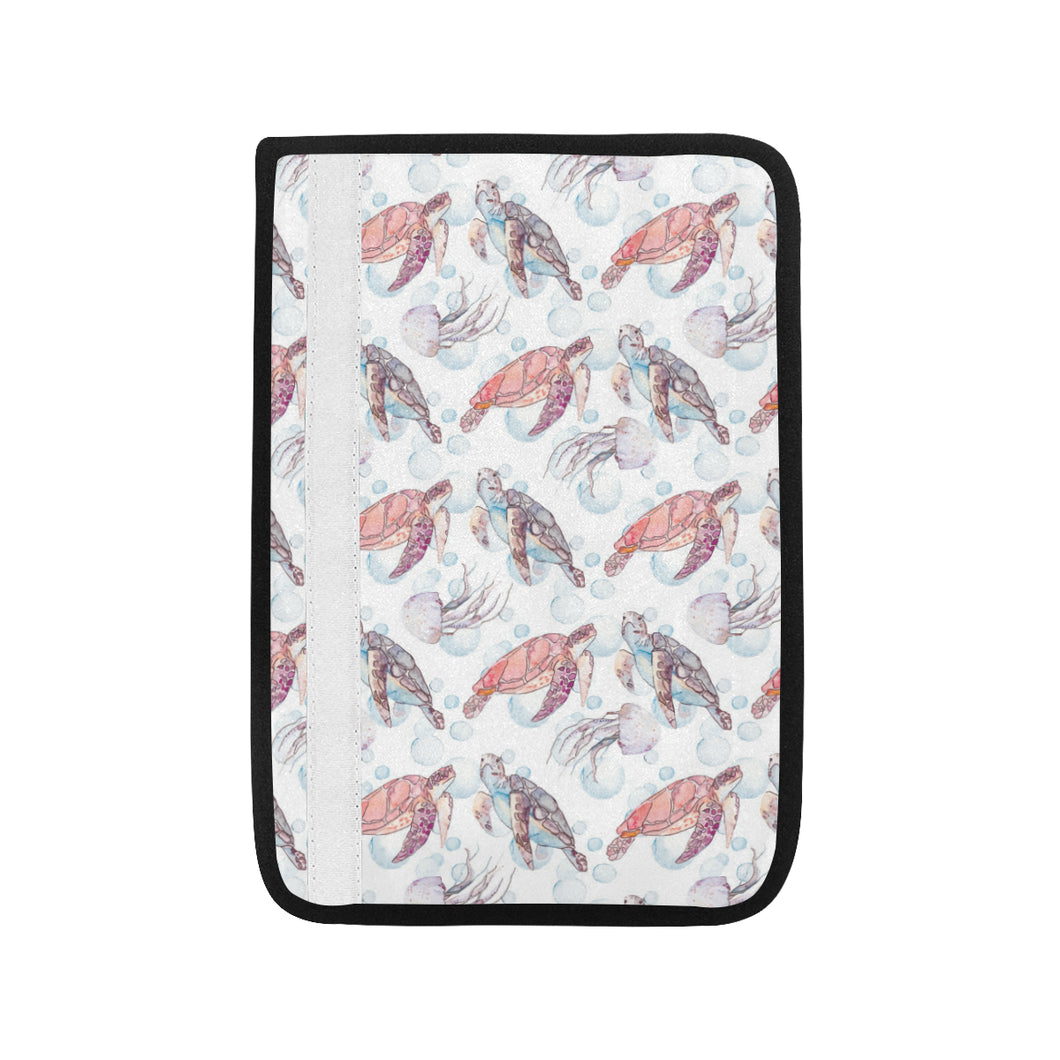 Watercolor sea turtle jellyfish pattern Car Seat Belt Cover