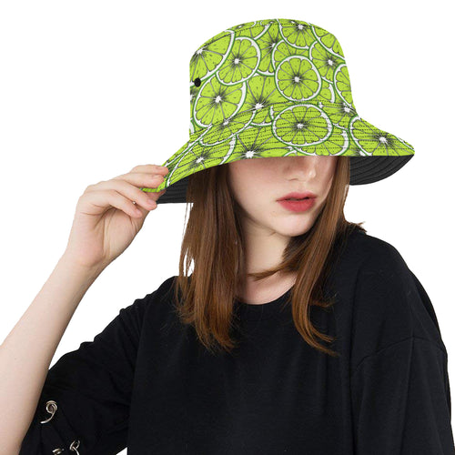 Slices of Lime design pattern Unisex Bucket Hat