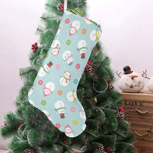 Cute snowman snowflake pattern Christmas Stocking