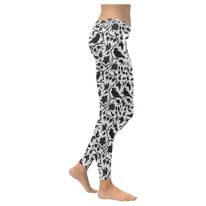 Crow dark floral pattern Women's Legging Fulfilled In US
