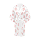 Pink sakura cherry blossom pattern Women's Short Kimono Robe