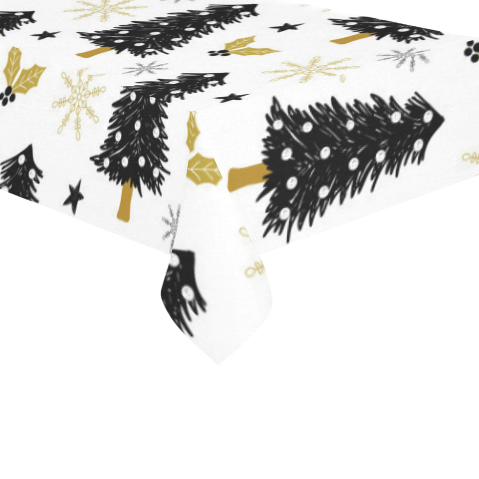 Christmas tree holly snow star pattern Tablecloth