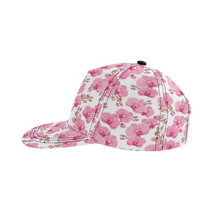 pink purple orchid pattern background All Over Print Snapback Cap