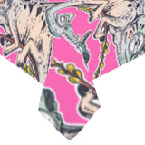 Chameleon lizard pattern pink background Tablecloth