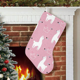 Llama Alpaca pink background Christmas Stocking