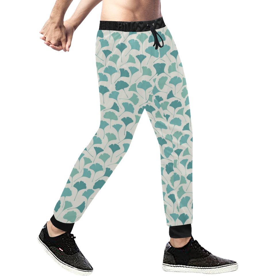 Green ginkgo leaves pattern Unisex Casual Sweatpants