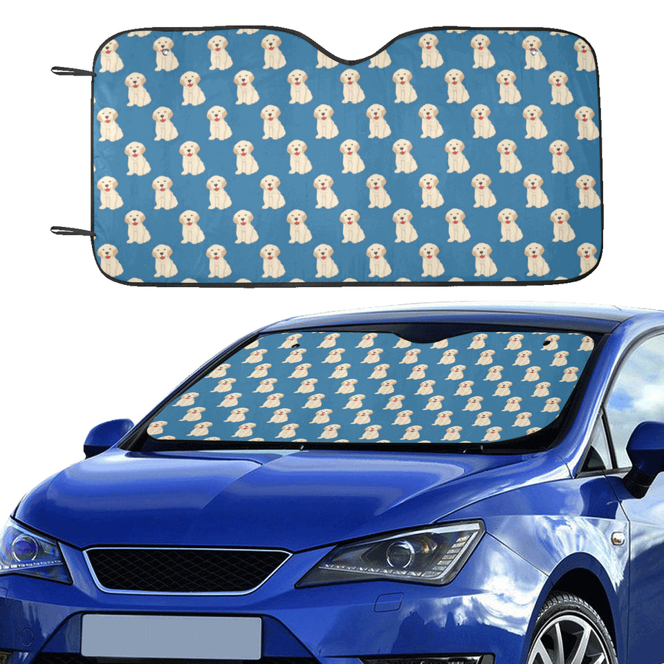Golden Retriever Pattern Print Design 03 Car Sun Shade