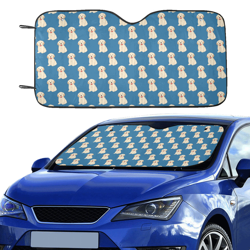 Golden Retriever Pattern Print Design 03 Car Sun Shade