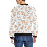 shiba inu dog pattern Men's Crew Neck Sweatshirt