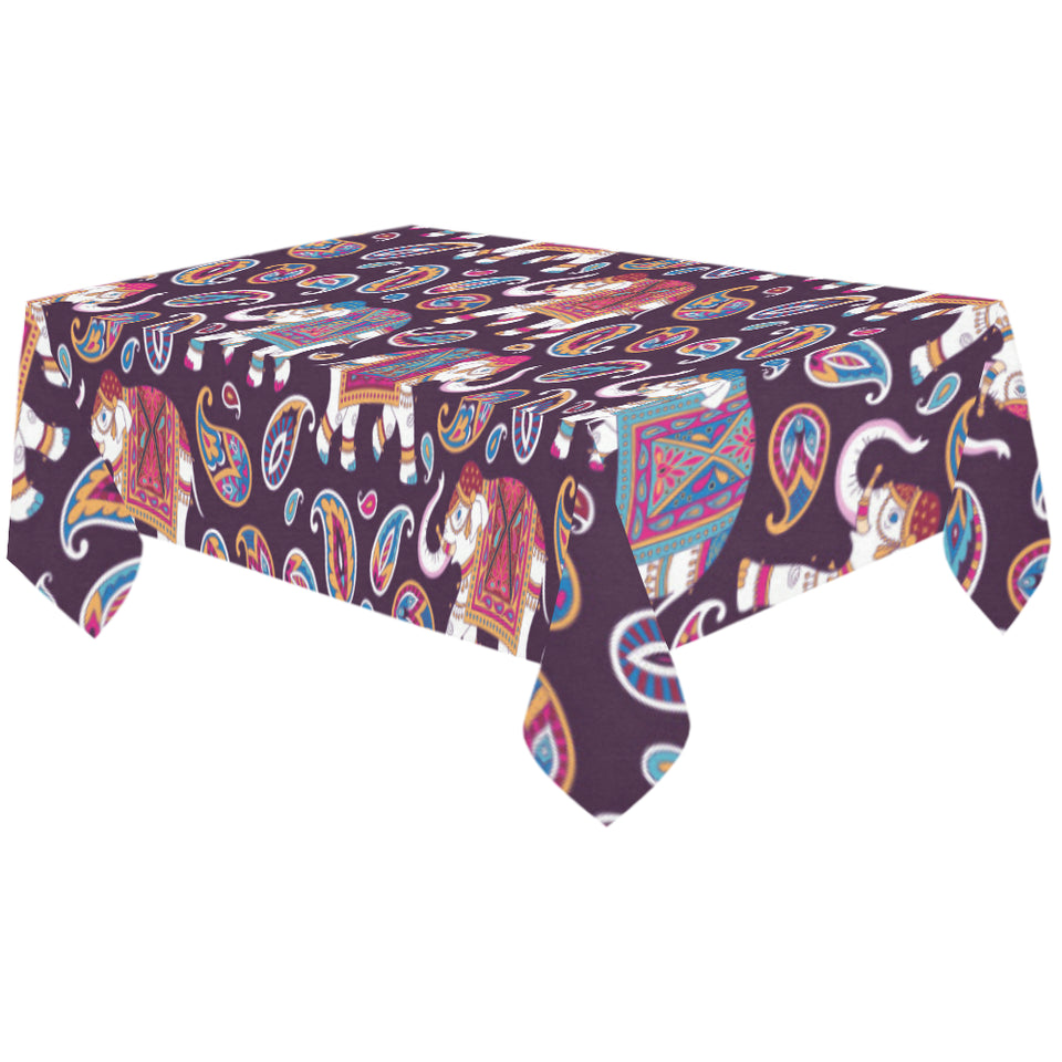 Elephant indian style ornament pattern Tablecloth