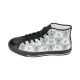 Hand drawn Koala leaves pattern Women's High Top Canvas Shoes Black