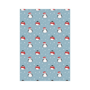 Cute penguin christmas snow pattern House Flag Garden Flag