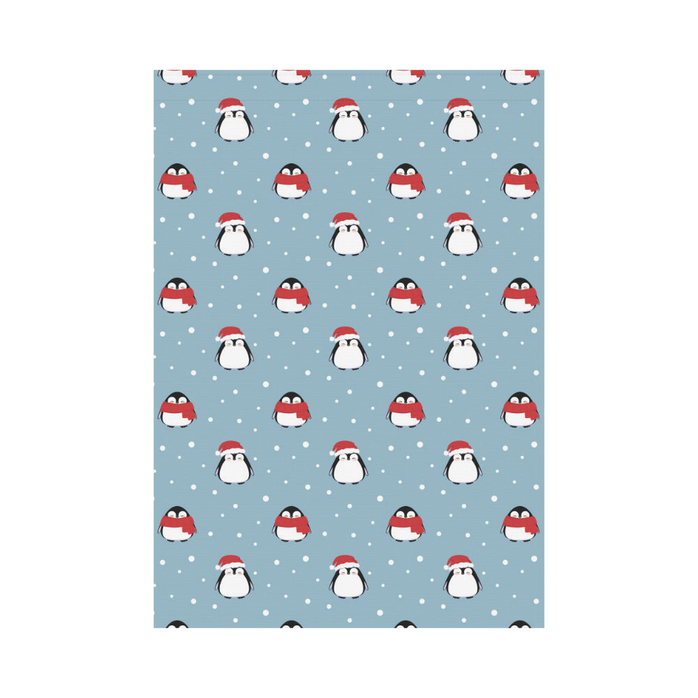 Cute penguin christmas snow pattern House Flag Garden Flag