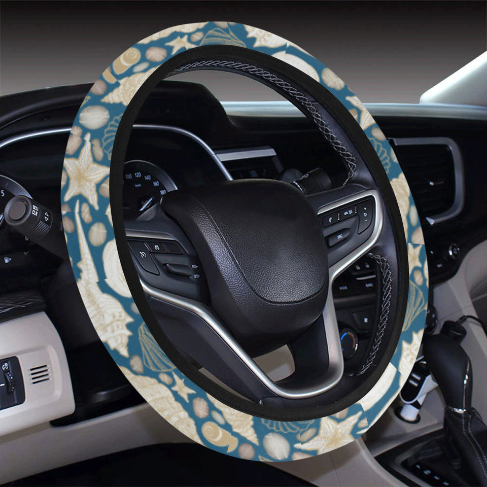 Sea turtle Polynesian Tribal design pattern Car Steering Wheel Cover