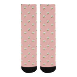 Cute hamster cheese pattern pink background Crew Socks