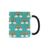 Rainbow pattern green background Morphing Mug Heat Changing Mug