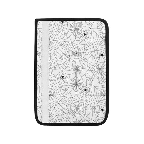 Spider web cobweb pattern white background Car Seat Belt Cover