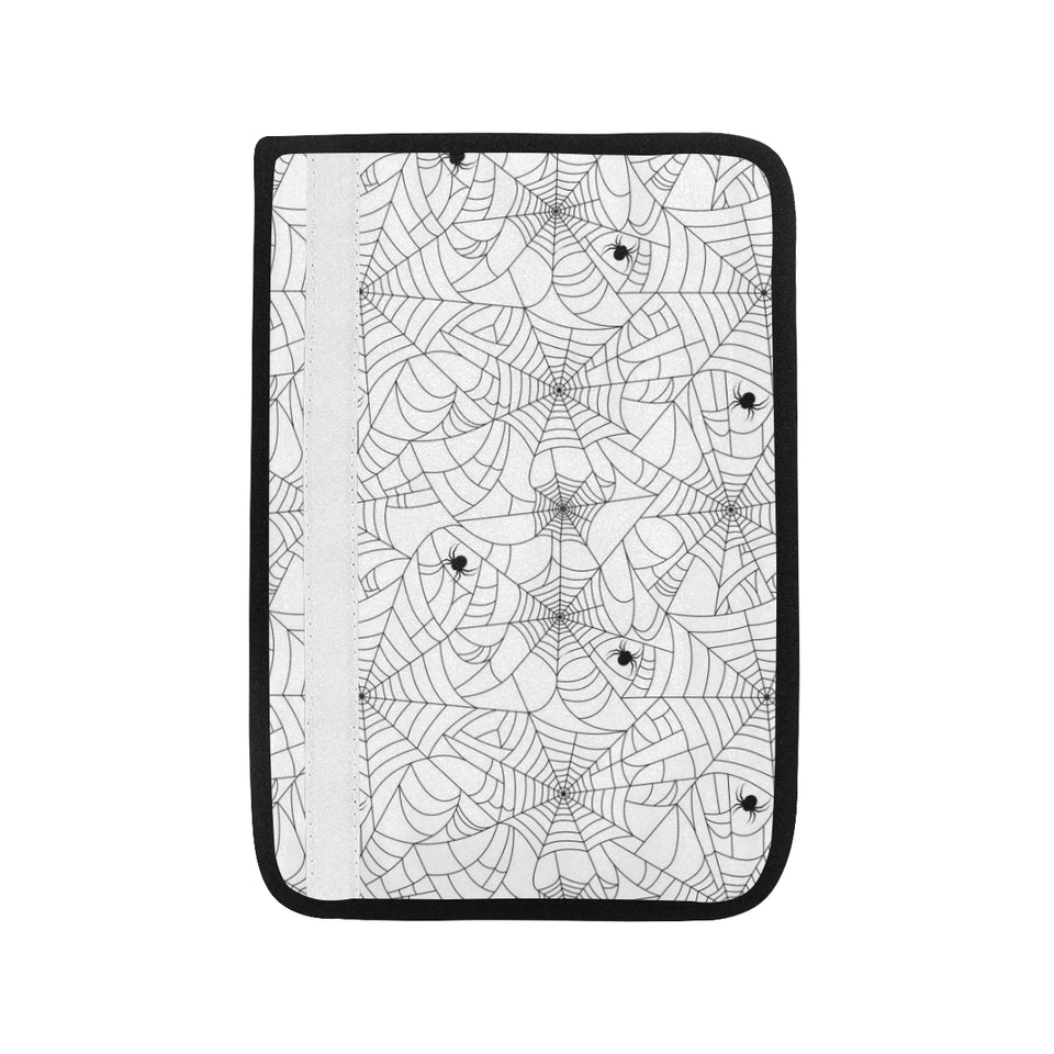 Spider web cobweb pattern white background Car Seat Belt Cover