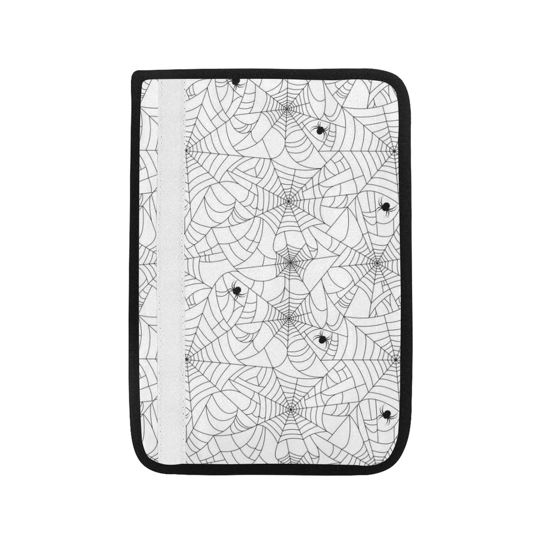 Spider web cobweb pattern white background Car Seat Belt Cover