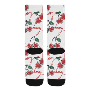 Hand drawn cherry pattern Crew Socks