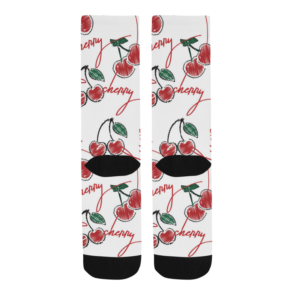 Hand drawn cherry pattern Crew Socks