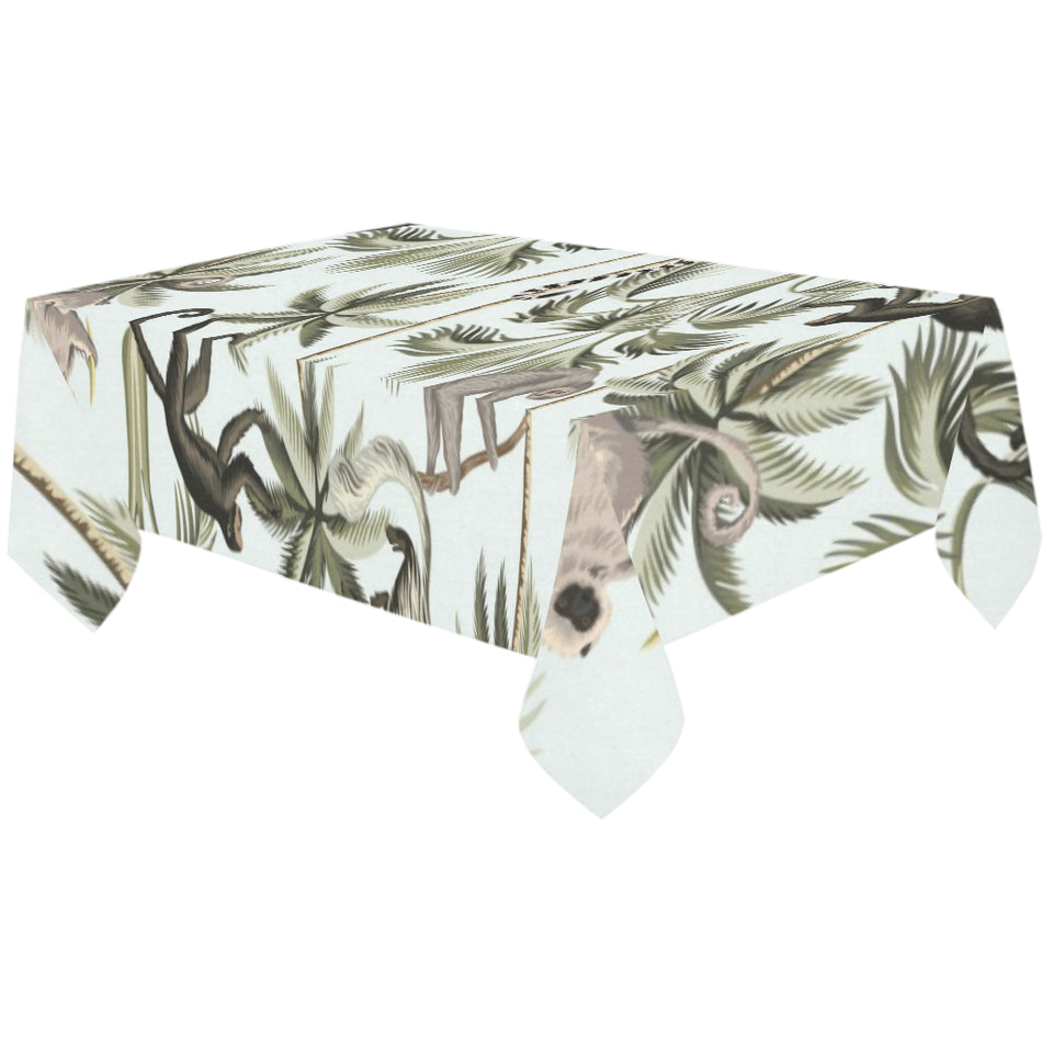 Monkey sloth lemur palm trees pattern Tablecloth