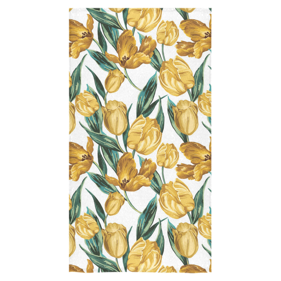 yellow tulips pattern Bath Towel